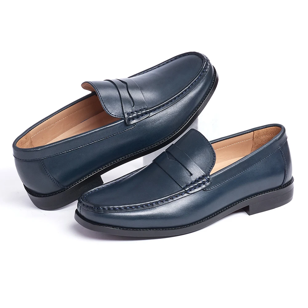 Men’s Dress Genuine Leather Shoes Slip-on Man Shoes Formal Business Casual Ho…